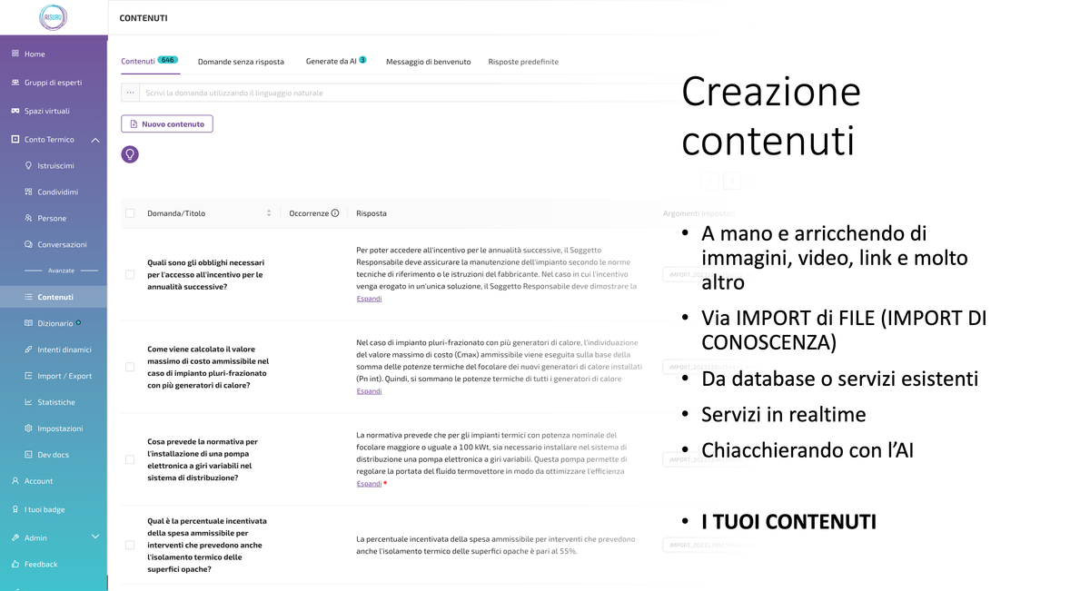 Creazione e personalizzazione dei contenuti